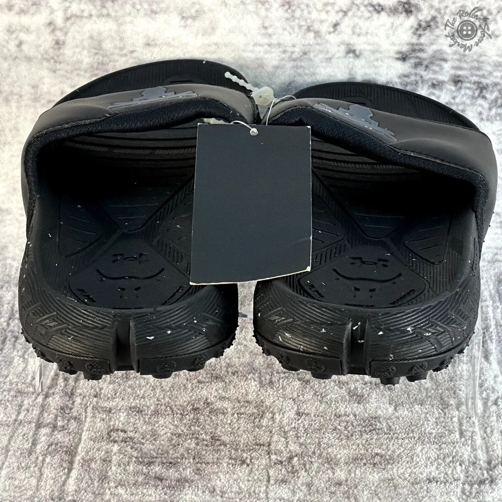 New With Tag - Under Armour‎ Project Rock 3 Men 7 Women 8.5 Slides Black